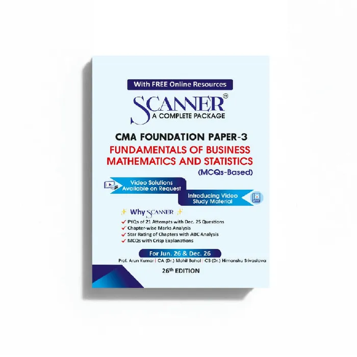 CMA Foundation Paper - 3 Fundamentals of Business Mathematics and Statistics For Jun. 26 & Dec. 26