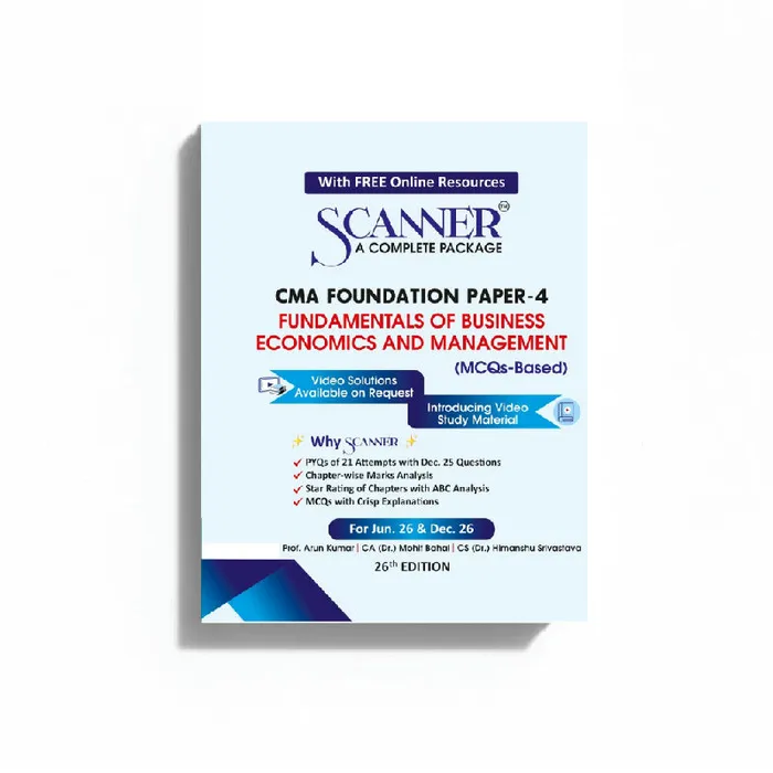 CMA Foundation Paper - 4 Fundamentals of Business Economics and Management For Jun.26 & Dec.26
