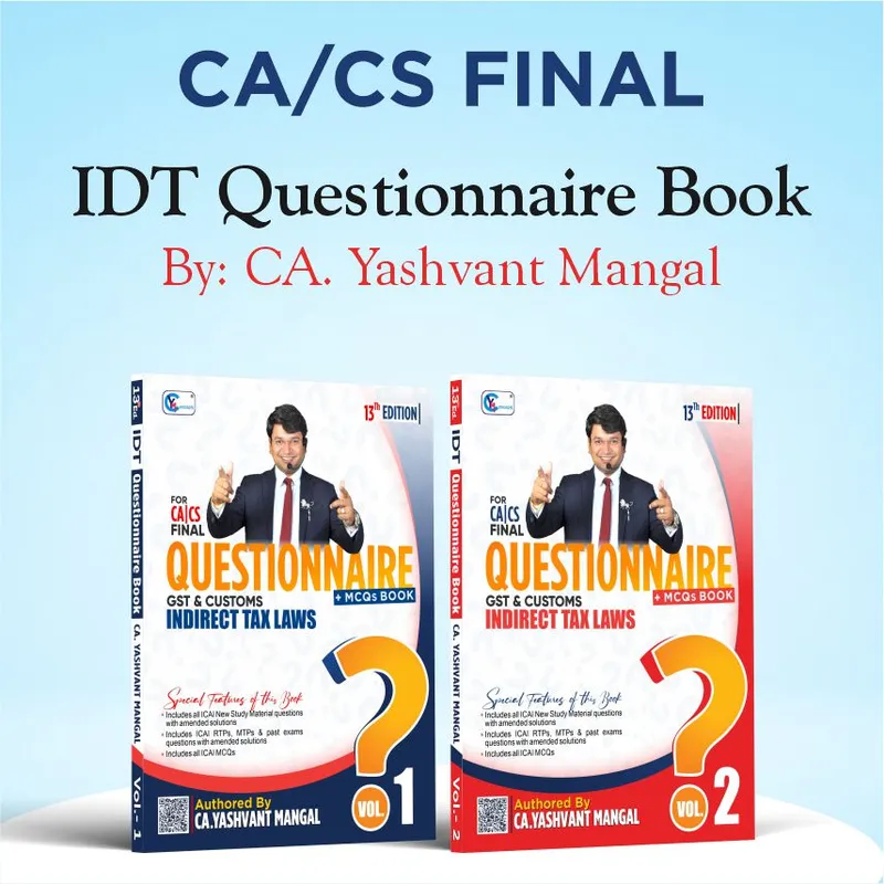 Questionnaire + MCQs Book 13th Revised Edition By CA Yashvant Mangal For Nov. 26