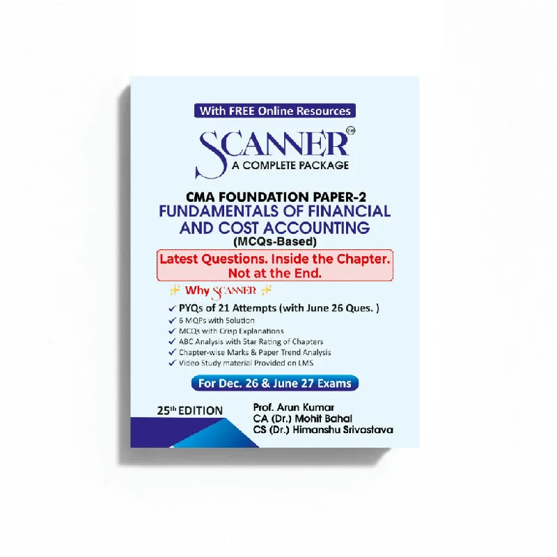 CMA Foundation Paper - 2 Fundamentals of Financial and Cost Accounting For Dec.26, Jun.27