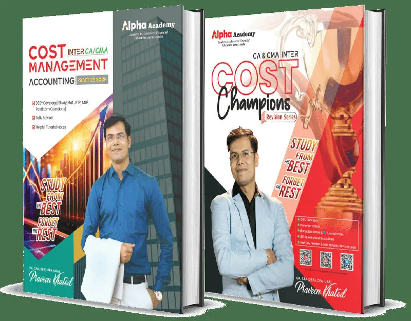 CA / CMA Inter Cost Accounting Practice Books + COST Champions Revision Book By CA, CFA(USA), CPA(USA) Praveen Khatod