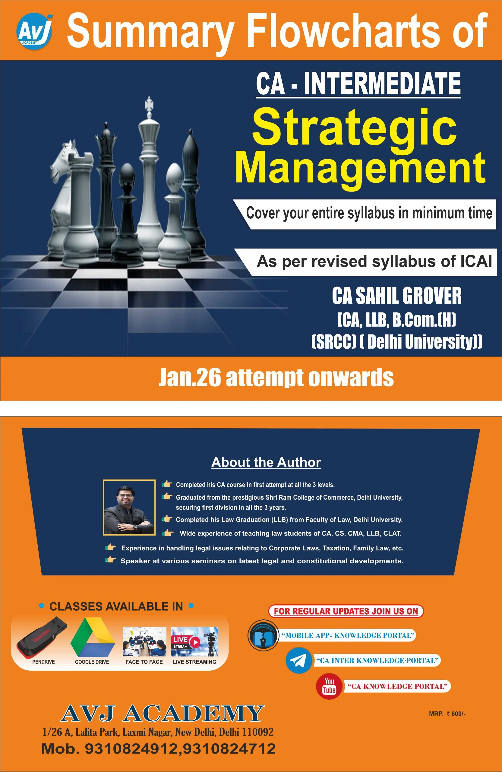 CA Inter Group 2 Strategic Management Flowcharts | By CA Sahil Grover – AVJ Academy
