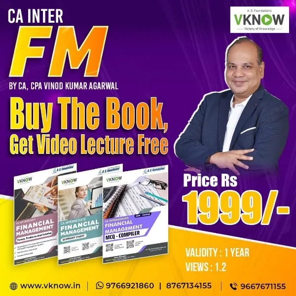 CA Inter Financial Management ( Book + Free Video Lecture ) By CA Vinod Kumar Agarwal