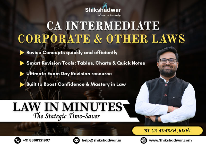 Corporate & Other Laws | LAW IN MINUTES – Summary Book | By CA Adarsh Joshi Sir