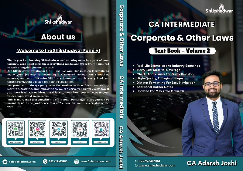 CA Inter Corporate and Other Laws Text Book for May/Sept 26 (New Edition) by CA Adarsh Joshi sir — image 2