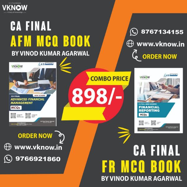 CA Final AFM MCQ Book + CA Final FR MCQ Book ( New Scheme ) by CA Vinod Kumar Agarwal Sir