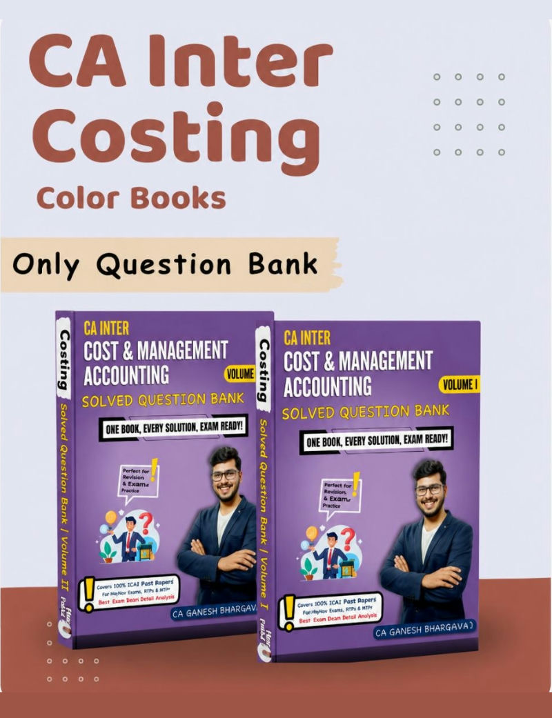 Only Color Books | CA Inter | P4 Costing Solved Question Bank Vol 1 & 2