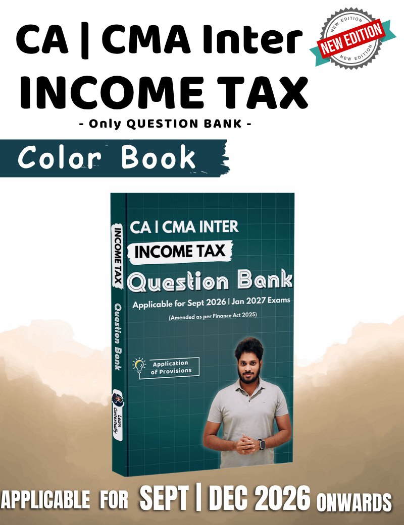 Only Books | CA Inter | P3A Income Tax | Only Question Bank | Sept 2026 Onwards