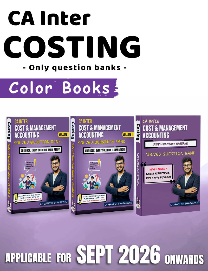 Only Books | CA Inter | P4 Cost & Management Accounting | Only Question Bank