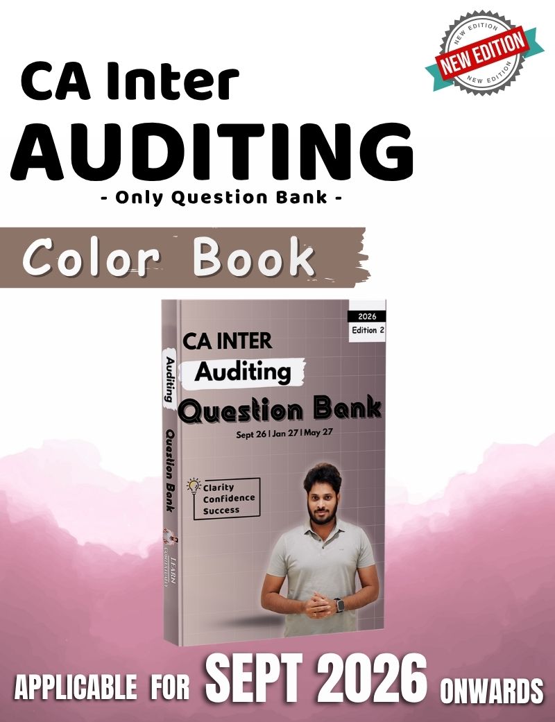 Only Books | CA Inter | P5 Auditing And Ethics | Only Question Bank Sept 2026 Onwards