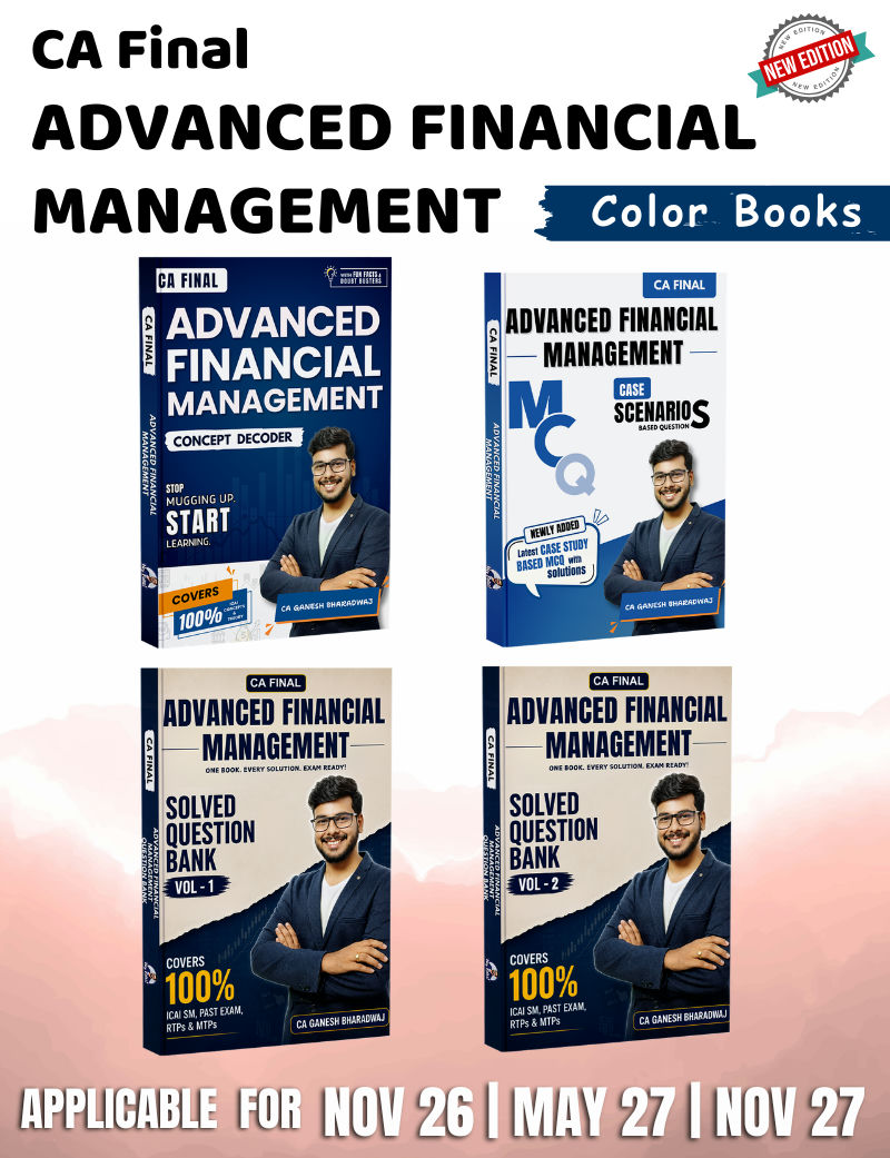 Only Books | CA Final | P2 Advanced Financial Management Concept Book, Question Bank & Case Scenario's