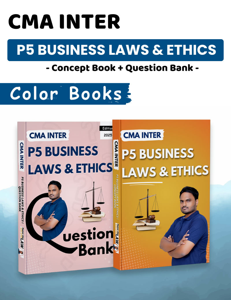 Only Books | CMA Inter | P5 Business Laws And Ethics | Concept Book & Question Bank