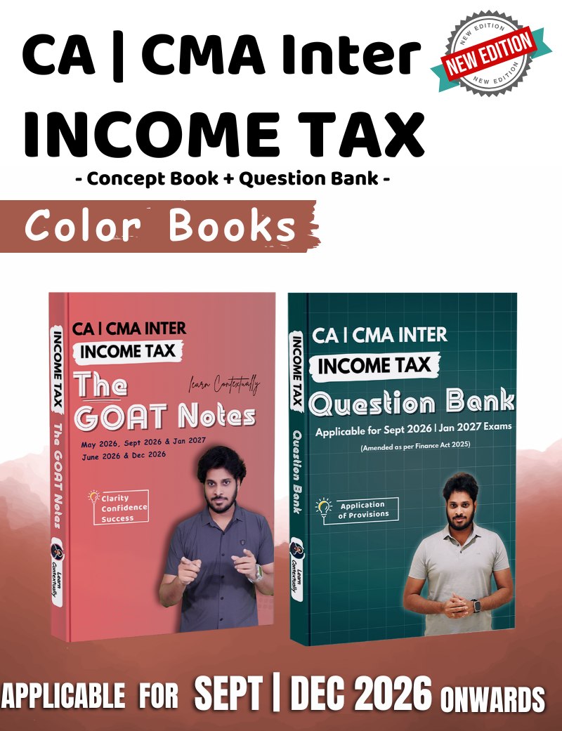 Only Books | CMA Inter | P7A Income Tax | Concept Book + Question Bank | Dec 2026 Onwards