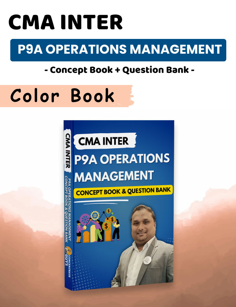 Only Books | CMA Inter | P9A Operations Management | Concept Book & Question Bank