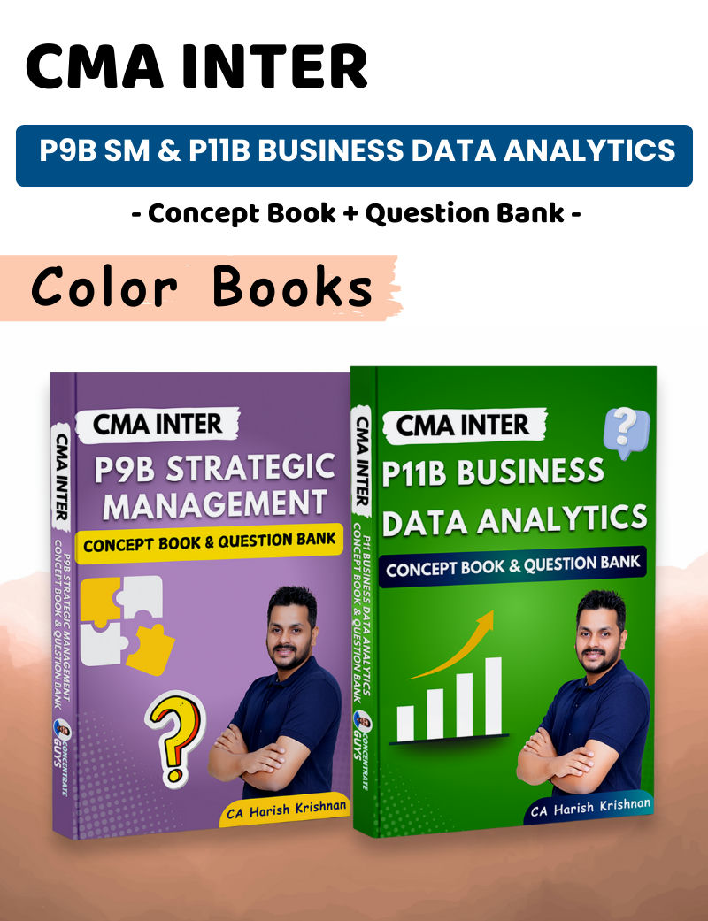 Only Books | CMA Inter | P9B Strategic Management & P11B Business Data Analytics | Concept Book & Question Bank