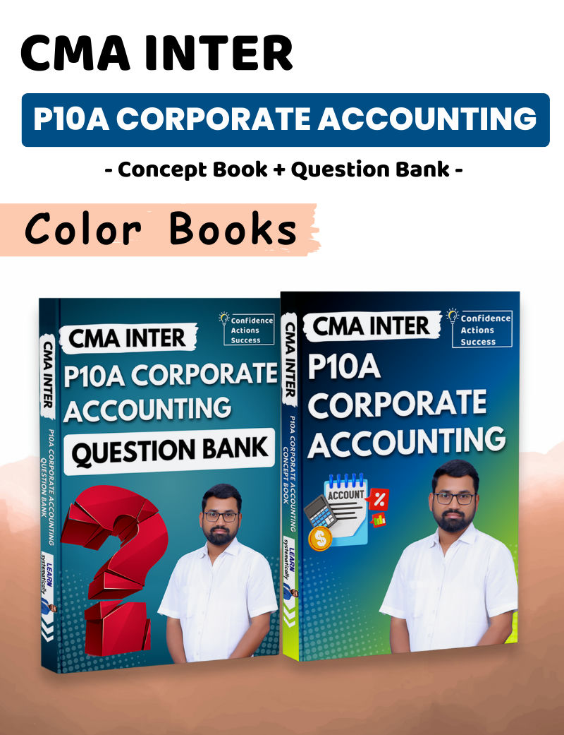 Only Books | CMA Inter | P10A Corporate Accounting | Concept Book & Question Bank