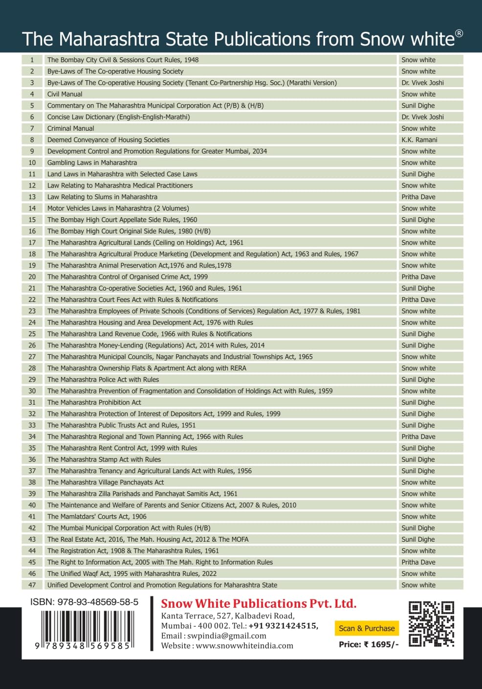 Land Laws in Maharashtra with Latest Amendments, Short Notes and Selected Case law — image 2