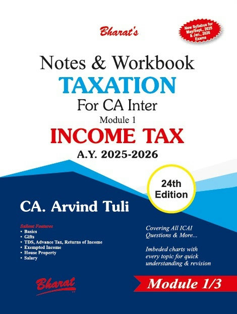 Notes & Workbook TAXATION For CA Inter Module 1 INCOME TAX (for A.Y. 2024-2025)