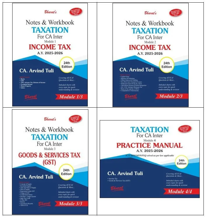 TAXATION For CA Inter (4 Modules Set) (for A.Y. 2025-2026)