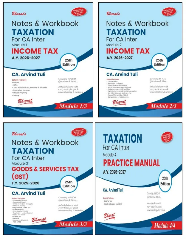 TAXATION For CA Inter - 4 Modules Set