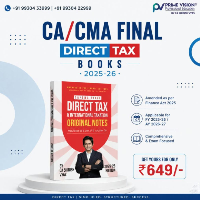 CA/ CMA FINAL DIRECT TAX Original Notes (Concept Book) Nov 26 & Dec 26