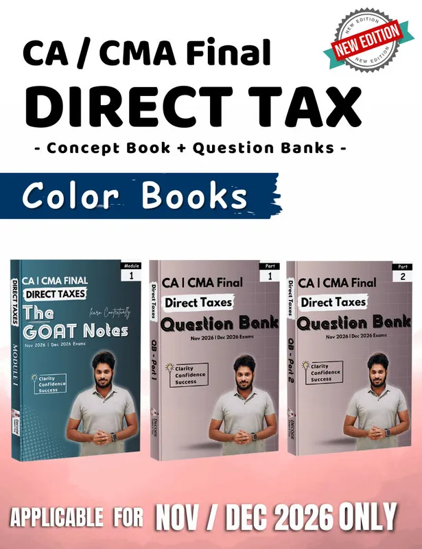 Only Books | CMA Final | P15 Direct Tax Laws & International Taxation Concept books & Question Bank