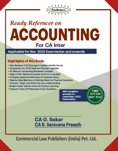Ready Referencer on Accounting for CA Inter - Group I (New syllabus)