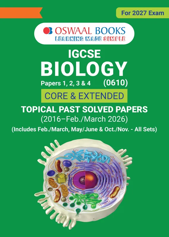 IGCSE Class 10 Oswaal IGCSE Topical Past Solved Papers | Biology Vol. 1 (0610) | For 2027 Exam | With Oswaal AI