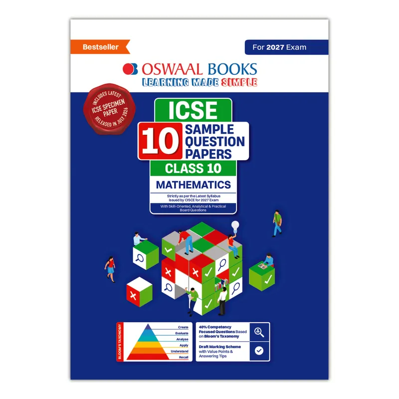 ICSE | 10 Sample Question Papers | Class 10 | Mathematics (For 2027 Exam) | Includes – Board Paper 2026 & Specimen 2027 | With On Tips Notes, Mind Maps & Oswaal AI