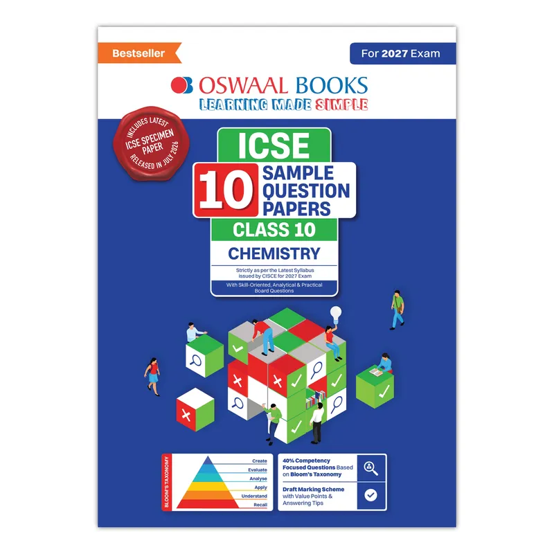 ICSE | 10 Sample Question Papers | Class 10 | Chemistry (For 2027 Exam) | Includes – Board Paper 2026 & Specimen 2027 | With On Tips Notes, Mind Maps & Oswaal AI