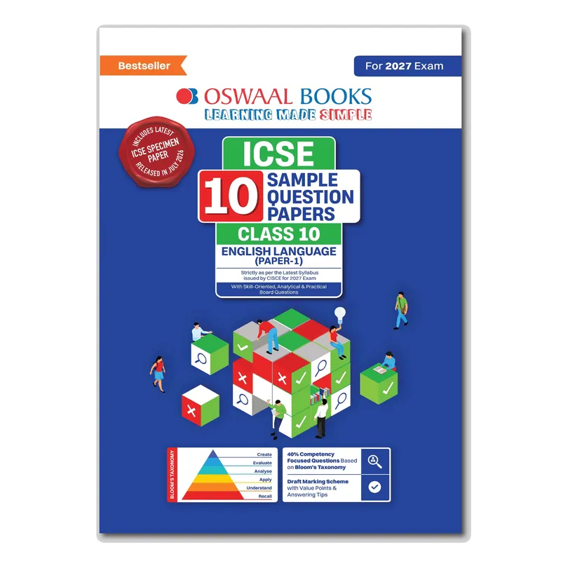 ICSE | 10 Sample Question Papers | Class 10 | English Paper-1 (Language) (For 2027 Exam) | Includes – Board Paper 2026 & Specimen 2027 | With On Tips Notes, Mind Maps & Oswaal AI