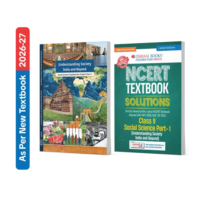 CBSE Class 9 NCERT Social Science Part-1 (Understanding Society India and Beyond) Textbook and Textbook Solutions Supplement Class 9 (Set of 2 Books) (Latest NCERT) | Revision Notes & Exercise Questions