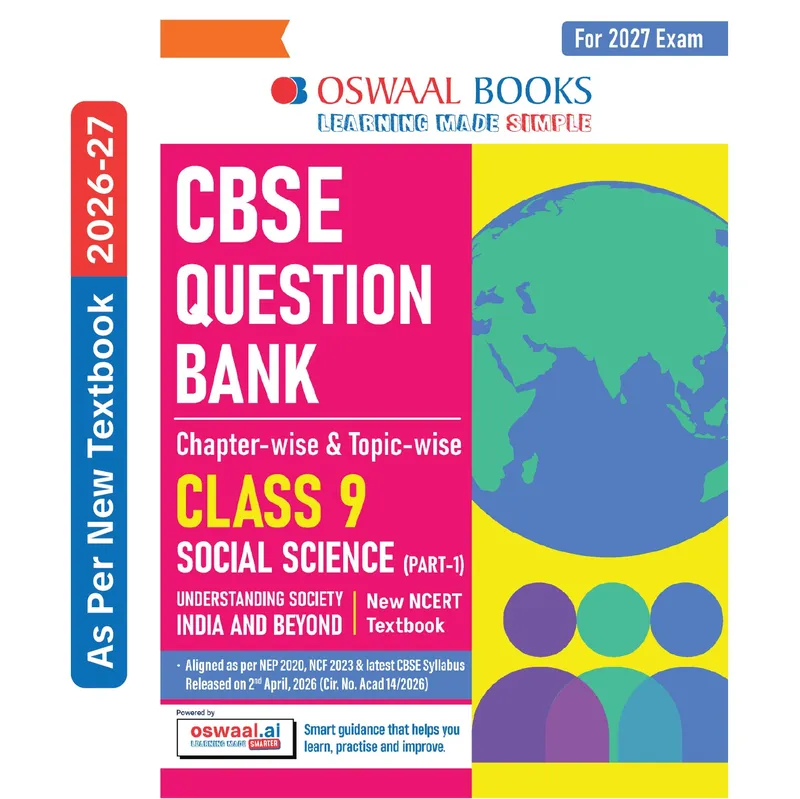 CBSE Class 9 Social Science Part-1 Question Bank Chapter-wise & Topic-wise | Based on new NCERT Textbook Understanding Society India & Beyond | Includes Competency-Based Question, Self-Assessment