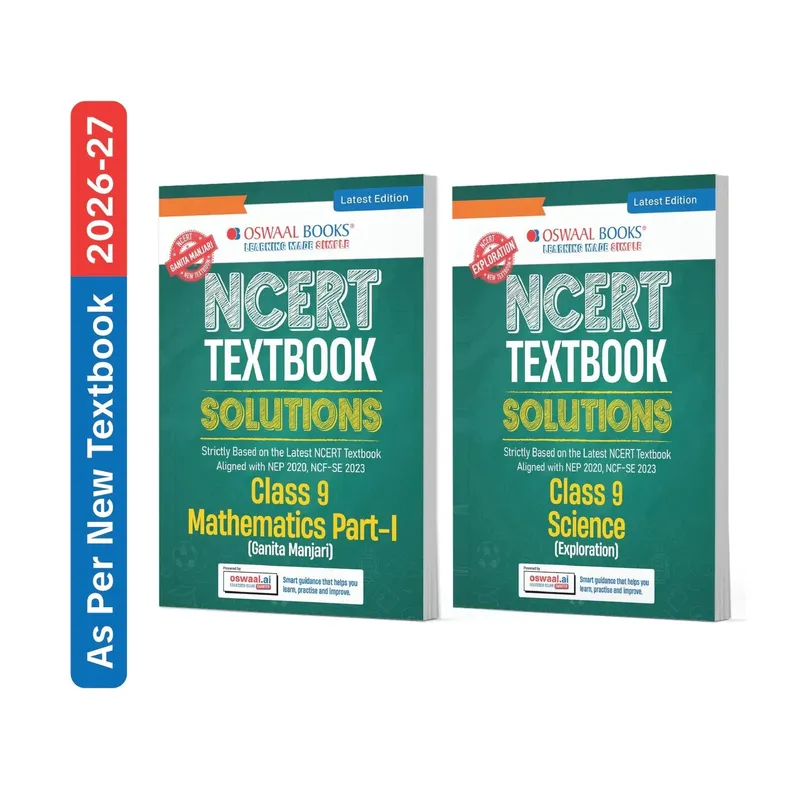 CBSE NCERT Class 9 Textbook Solutions Mathematics Part-1 (Ganita Manjari) & Science (Exploration) (Latest NCERT) Set of 2 Books | Revision Notes, Mind Maps, Solved Intext & Exercise Questions