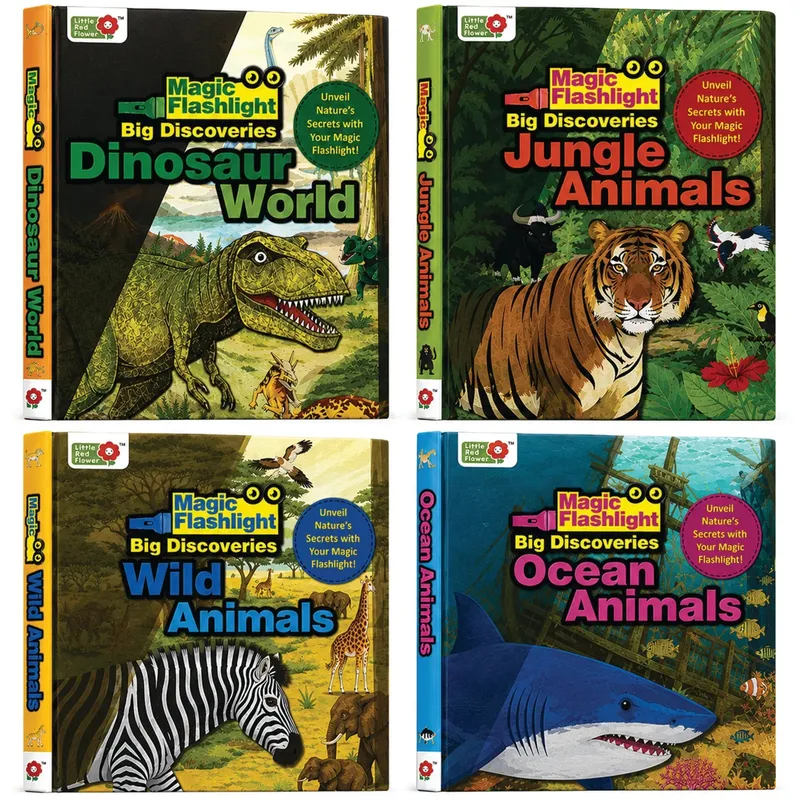 Oswaal Lil Legends Magic Flashlight Little Explorer Mega Pack – Ocean, Jungle, Dinosaur and Wild Animals for Kids | Interactive Hidden Pictures, Reveal Card and Interesting Facts | For Age 3+