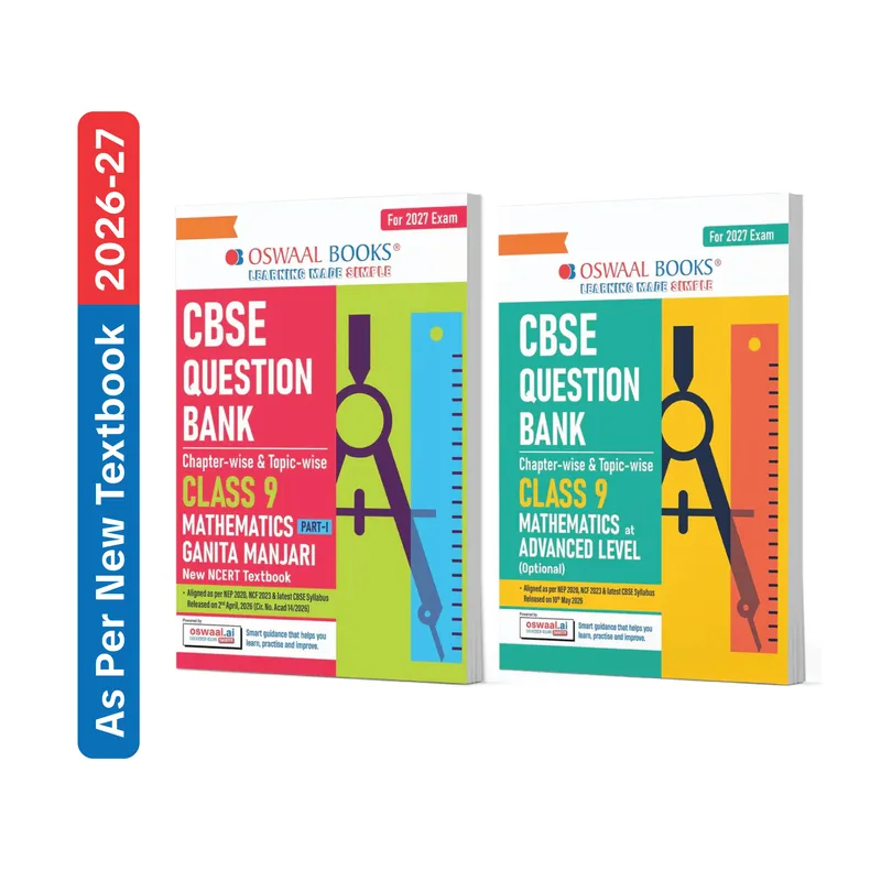 CBSE Class 9 Mathematics Part-1 (Ganita Manjari) & Advanced Level Question Bank Chapter-wise & Topic-wise (Set of 2 Books) | Based on NCERT Textbook | Includes Self-Assessment & Practice Papers