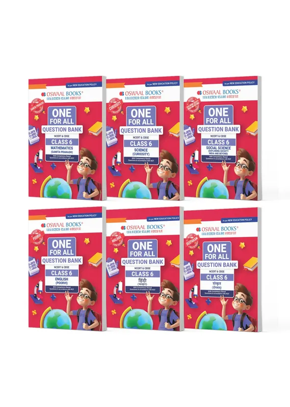 One For All Question Banks NCERT & CBSE Class 6 (Set of 6 Books) Maths, Science, Social Science, Hindi, Sanskrit & English For Latest Exam