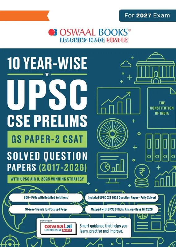 UPSC CSE Prelims 10 Years Solved Papers | GS Paper 2 | CSAT | Year-wise 2017-2026 | Official Answer Keys | 10-Year Trend Analysis | For 2027 Exam