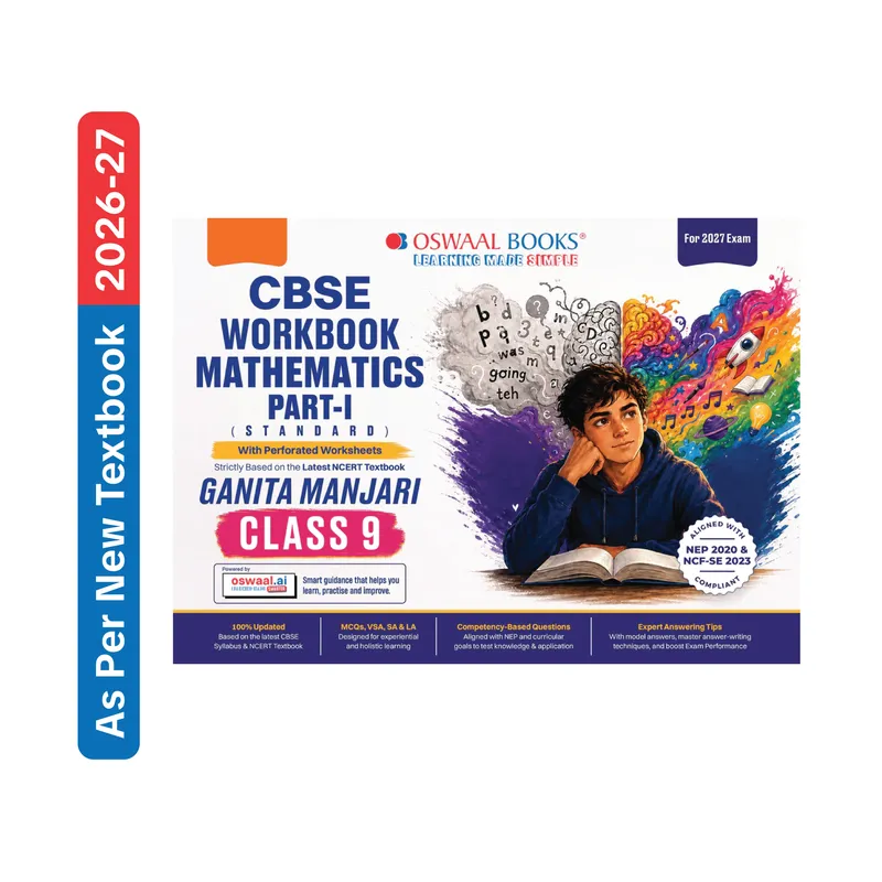 CBSE Workbook Class 9 Mathematics Part-1 | aligned with NCERT Ganita Manjari | Perforated Worksheets for Practice with Competency Based questions | NEP 2020 + NCF-SE 2023 | 2027 Exam