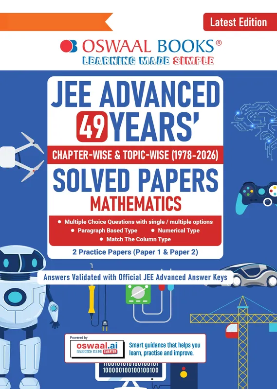 JEE Advanced Mathematics Question Bank | 49 Years' Chapter-wise & Topic-wise | Solved Papers (1978-2026) | Revision Notes | PYQs, Latest 2026 Paper & Oswaal AI