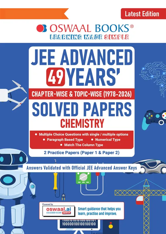 JEE Advanced Chemistry Question Bank | 49 Years' Chapter-wise & Topic-wise | Solved Papers (1978-2026) | Revision Notes | PYQs, Latest 2026 Paper & Oswaal AI