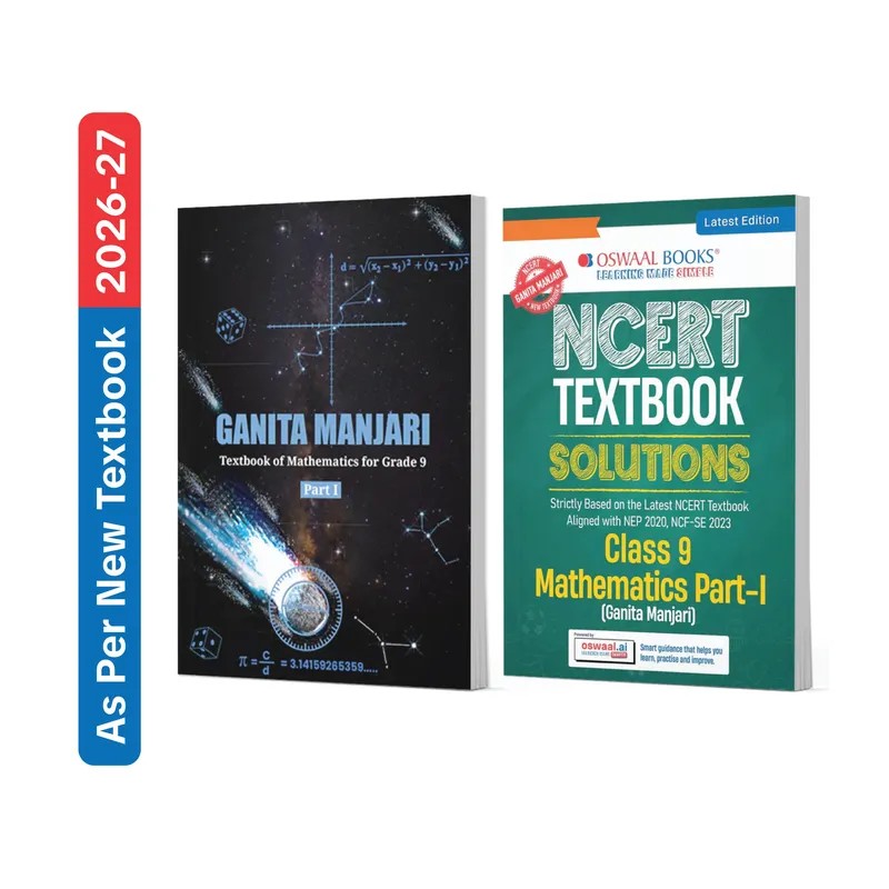 CBSE NCERT Class 9 Mathematics- Ganita Manjari Part 1 Textbook and Textbook Solutions Supplement (Set of 2 Books) (Latest NCERT) | Revision Notes & Exercise Questions