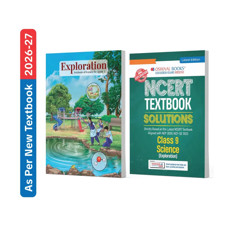 CBSE NCERT Class 9 Science - Exploration Textbook and Textbook Solutions Supplement (Set of 2 Books) (Latest NCERT) | Revision Notes & Exercise Questions
