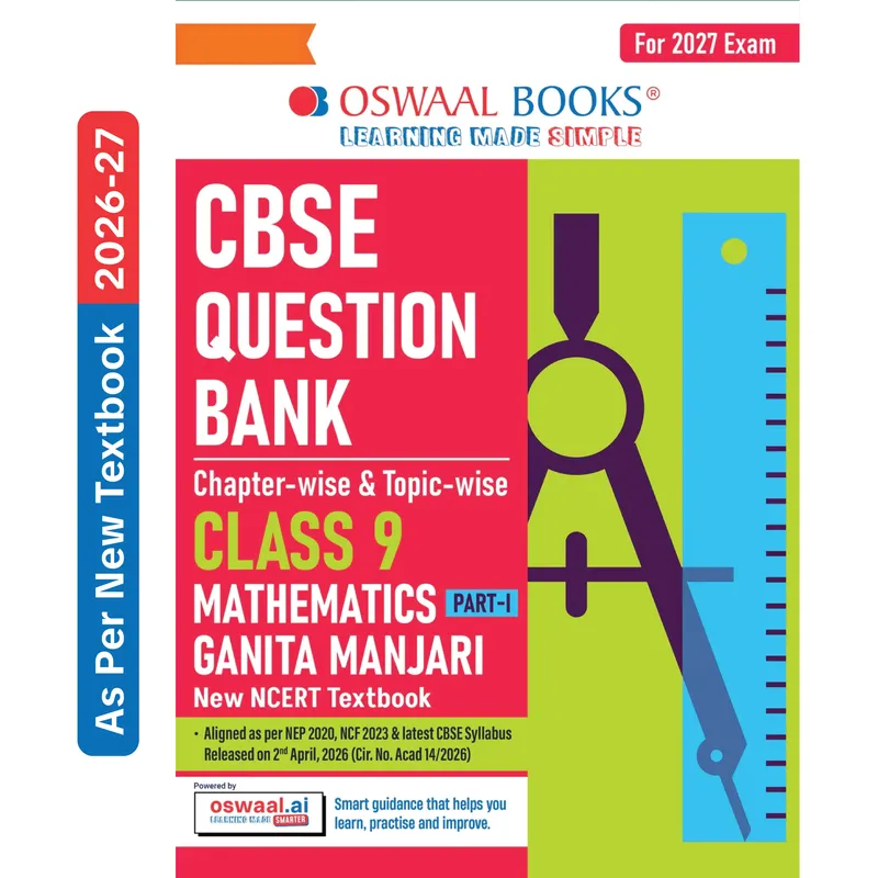 CBSE Class 9 Mathematics Part-1 Question Bank Chapter-wise & Topic-wise | Based on NCERT Textbook Ganita Manjari | Includes Summary, Competency-Based Question, Self-Assessment & Practice Papers