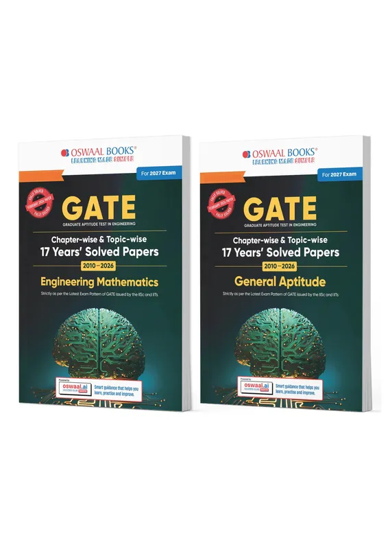 GATE General Aptitude & Engineering Mathematics Set of 2 | 17 Years' Chapter-wise & Topic-wise Solved Papers | 2010-2026 | All Streams: CS, EC, EE, ME, CE, IT | For 2027 Exam