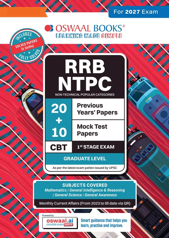 RRB NTPC CBT-I 20 Previous Years’ Solved Papers English Medium | Year-wise 2016-2026 + 10 Mock Test Papers | 2000+ Questions | With AI | For 2027 Exam