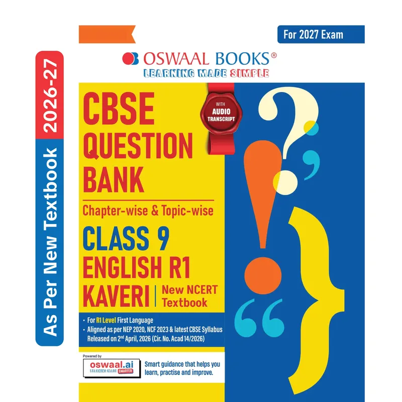CBSE Class 9 English Question Bank Chapter-wise & Topic-wise | Based on new NCERT Textbook Kaveri | Includes Summary, Competency-Based Question, Self-Assessment & Practice Papers | For R1 Level