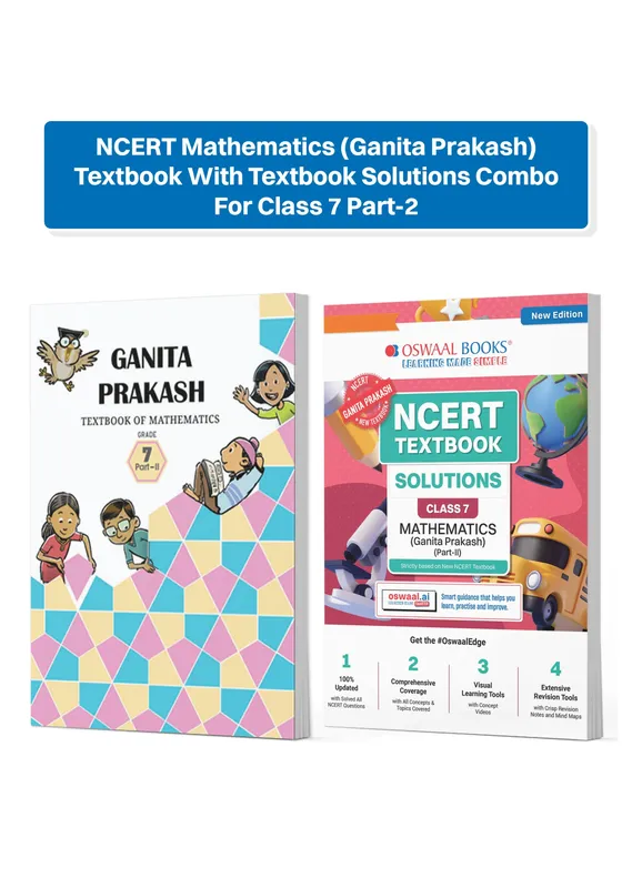 CBSE Class 7 NCERT Mathematics (Ganita Prakash) Part-2 Textbook With Textbook Solutions for Class 7 | Set of 2 Books | Covered Concept, Mind Maps, Mock Papers | Updated NCERT Pattern (For Upcoming Exams)