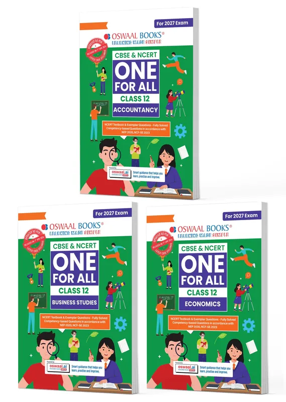 CBSE & NCERT One for All Class 12 Set of 3 Books Accountancy, Economics and Business Studies | For 2027 Board Exams