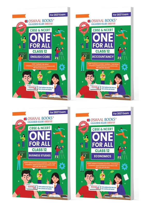 CBSE & NCERT One for All | Class 12 | English | Accountancy | Business Studies | Economics (Set of 4 Books) For 2027 Board Exam
